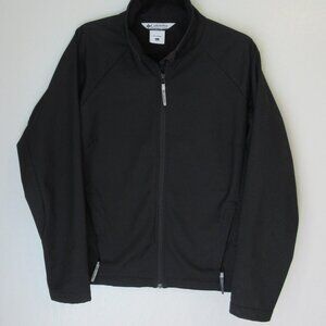 COLUMBIA Black Front Zip Long Sleeve Pockets Size L Collared Jacket